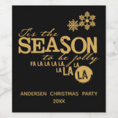 Dit is het seizoen kerstwijn of mousserende wijn L Etiket (Enkel label)