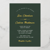 'Dit is het seizoen klassieke smaragd kerst bruilo Folie Uitnodiging (Voorkant)