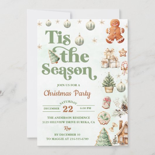 Dit is het seizoen koekjes kerstfeest kaart (Voorkant)