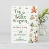 Dit is het seizoen koekjes kerstfeest kaart (Staand voorkant)