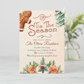 Dit is het seizoen koekjes kerstfeest kaart (Staand voorkant)