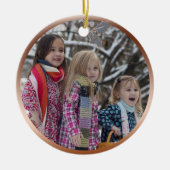 Dit is het seizoen Koperkalligrafie Dusty Blue Keramisch Ornament (Voorkant)