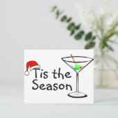 Dit is het seizoen Martini Drink kerst Feestdagenkaart (Staand voorkant)