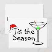 Dit is het seizoen Martini Drink kerst Feestdagenkaart (Voorkant / Achterkant)
