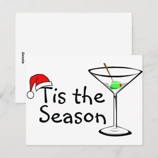 Dit is het seizoen Martini Drink kerst Feestdagenkaart (Voorkant / Achterkant)