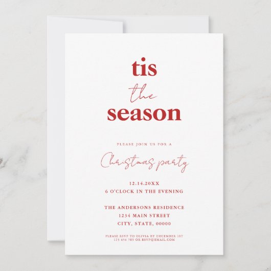 Dit is het seizoen Modern Minimalistisch Kerstfees Kaart (Voorkant)