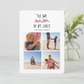 'Dit is het seizoen Multi Four Photo Family Christ Feestdagenkaart (Staand voorkant)