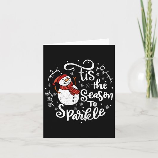 Dit is het seizoen naar Sparkle Snowman Christmas Kaart (Voorkant)