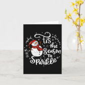 Dit is het seizoen naar Sparkle Snowman Christmas Kaart (Gele Bloem)