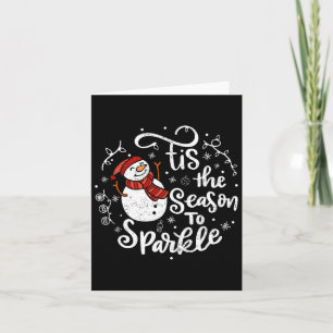 Dit is het seizoen naar Sparkle Snowman Christmas  Kaart