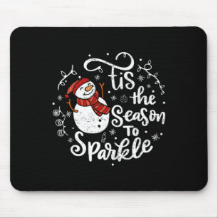 Dit is het seizoen naar Sparkle Snowman Christmas Muismat