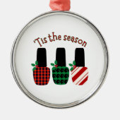 Dit is het seizoen Nail-poolkerst Metalen Ornament (Voorkant)