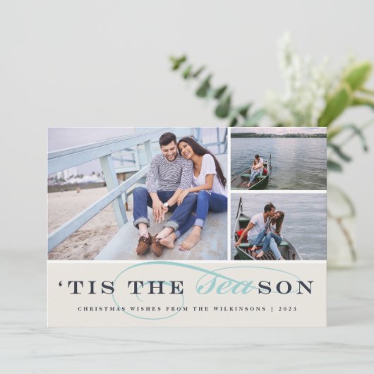 Dit is het seizoen | Nautical Holiday Photo Card Feestdagenkaart (Staand voorkant)