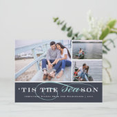 Dit is het seizoen | Nautical Holiday Photo Card Feestdagenkaart (Staand voorkant)