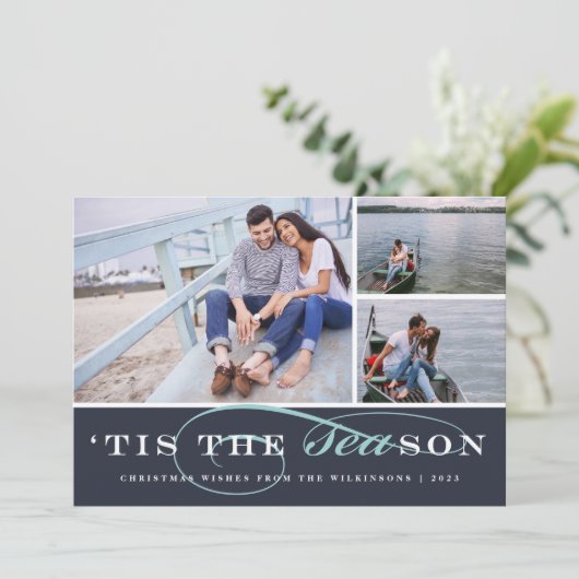Dit is het seizoen | Nautical Holiday Photo Card Feestdagenkaart (Staand voorkant)
