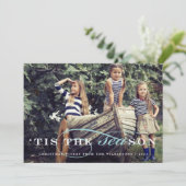 Dit is het seizoen | Nautical Holiday Photo Card Feestdagenkaart (Staand voorkant)
