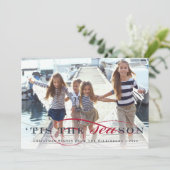 Dit is het seizoen | Nautical Holiday Photo Card Feestdagenkaart (Staand voorkant)