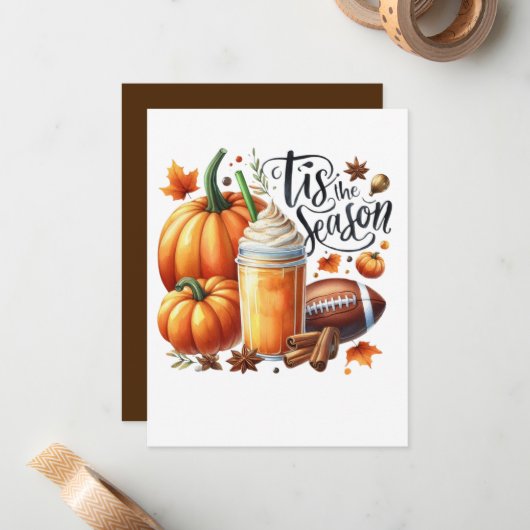 Dit is het seizoen notitiekaartje (Voorkant / Achterkant in situ)