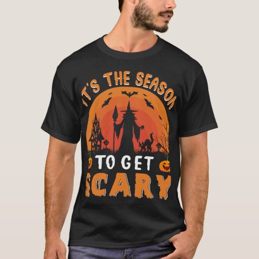 Dit is het seizoen om angstaanjagende Halloween te T-shirt (Voorkant)