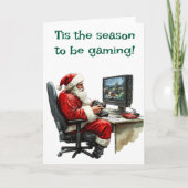Dit is het seizoen om de Kerstman te spelen Feestdagen Kaart (Voorkant)