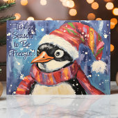 Dit is het seizoen om de kerstpinguïn te bevriezen feestdagen kaart