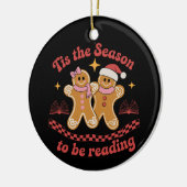 Dit is het seizoen om de kerstschool te lezen keramisch ornament (Links)