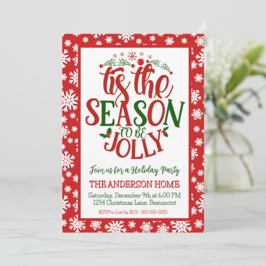 Dit is het seizoen om een vrolijk feestelijk kerst kaart (Staand voorkant)