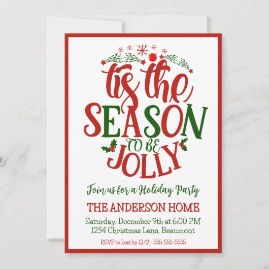 Dit is het seizoen om een vrolijk kerstfeest te zi kaart (Voorkant)