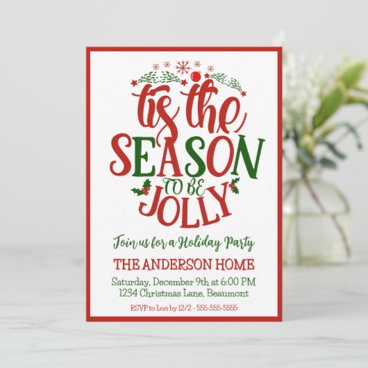 Dit is het seizoen om een vrolijk kerstfeest te zi kaart (Staand voorkant)