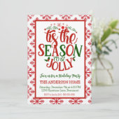 Dit is het seizoen om een vrolijk kerstfeest te zi kaart (Staand voorkant)