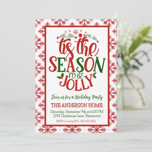 Dit is het seizoen om een vrolijk kerstfeest te zi kaart (Staand voorkant)