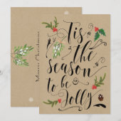 Dit is het seizoen om een vrolijke kerstkaart te z (Voorkant / Achterkant)