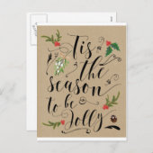 Dit is het seizoen om een vrolijke kerstkaart te z feestdagenkaart (Voorkant / Achterkant)