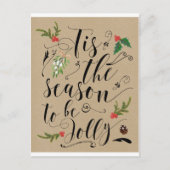 Dit is het seizoen om een vrolijke kerstkaart te z feestdagenkaart (Voorkant)