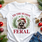 Dit is het seizoen om Feral Funny Raccoon Kerstmis Tri-Blend Shirt
