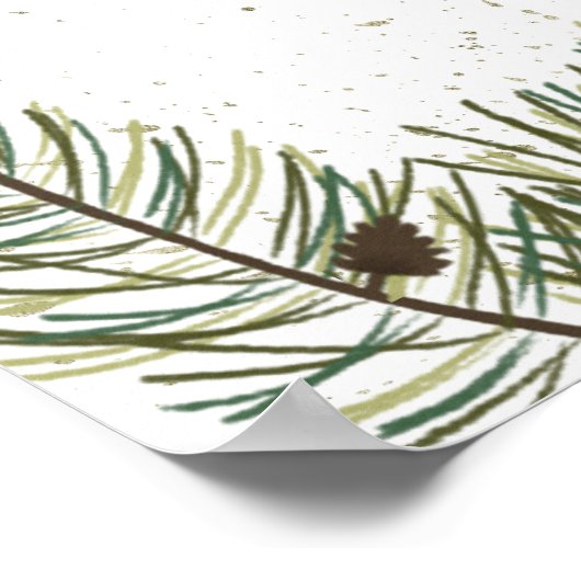 Dit is het seizoen om getrouwd Pine & Gold Christm Poster (Hoek)