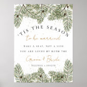 Dit is het seizoen om getrouwd Pine & Gold Christm Poster (Voorkant)