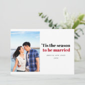 Dit is het seizoen om getrouwd te zijn Trouwfoto Save The Date (Staand voorkant)