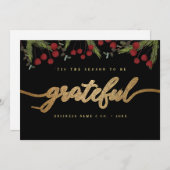Dit is het seizoen om Grateful Holly Custom logo t Feestdagenkaart (Voorkant / Achterkant)