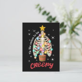 Dit is het seizoen om griezelig skelet Ugly Xmas Briefkaart (Staand voorkant)