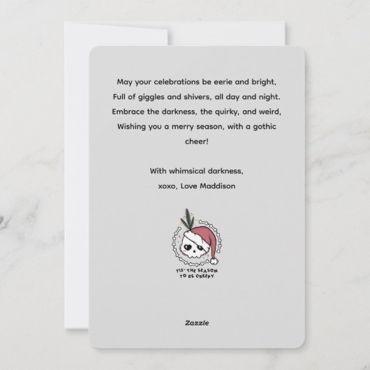 Dit is het seizoen om griezelig te zijn feestdagenkaart (Achterkant)