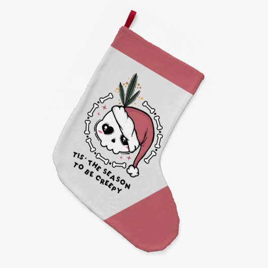 Dit is het seizoen om griezelig te zijn grote kerstsok (Voorkant (Hangend))