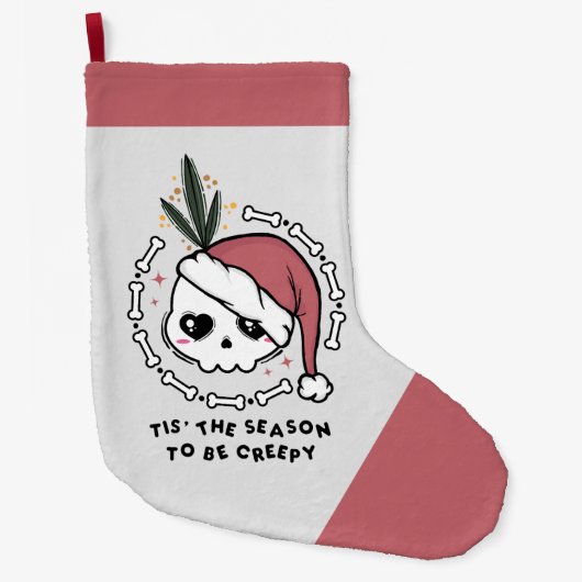 Dit is het seizoen om griezelig te zijn grote kerstsok (Voorkant)