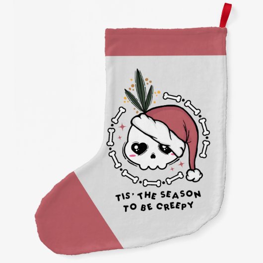 Dit is het seizoen om griezelig te zijn grote kerstsok (Achterkant)