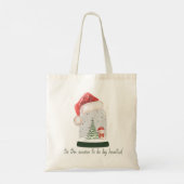Dit is het seizoen om grote hart kerst sneeuw tote bag (Achterkant)