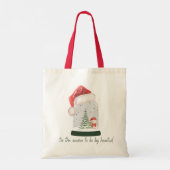 Dit is het seizoen om grote hart kerst sneeuw tote bag (Achterkant)