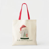 Dit is het seizoen om grote hart kerst sneeuw tote bag (Voorkant)