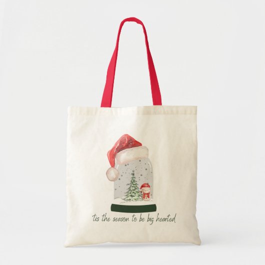 Dit is het seizoen om grote hart kerst sneeuw tote bag (Voorkant)