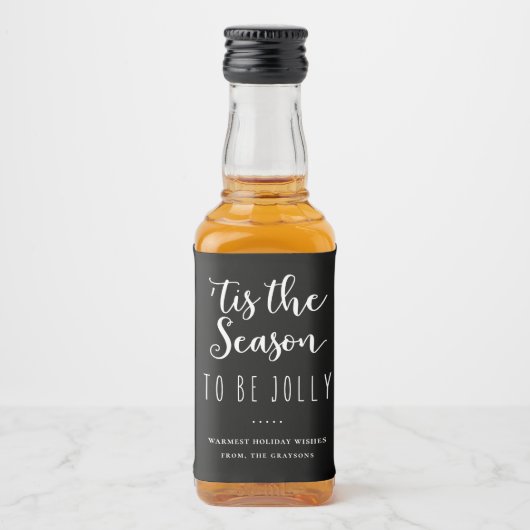 'Dit is het seizoen om Jolly Black Holiday te zijn Likeurfles Etiket (Voorkant)