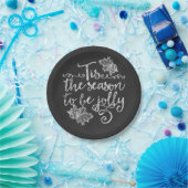 Dit is het seizoen om Jolly Chalkboard Holiday te  Papieren Bordje (Feest)